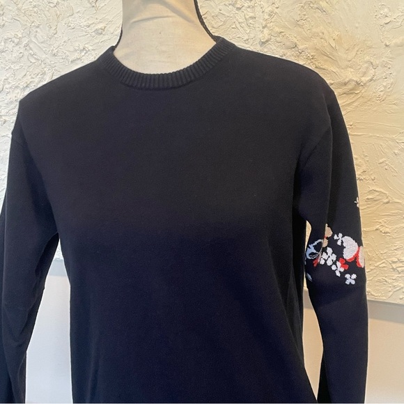 Thom Browne Women's Navy Blue White Crewneck Floral Sweater Sz 2 - Picture 4 of 10